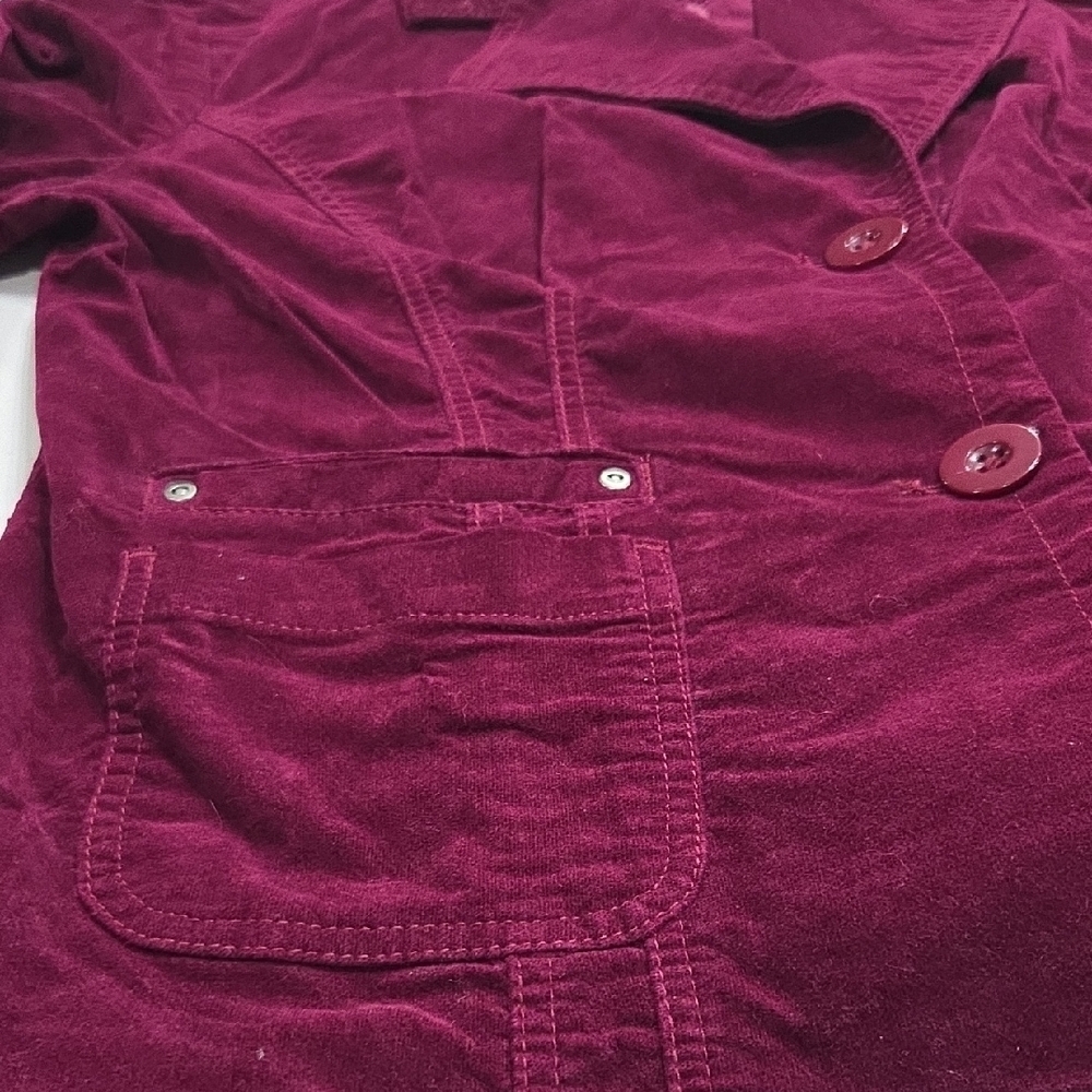 Chico's Rich Burgundy Corduroy Blazer Sz3 (Chicos Size, Migh Fit 3X) Pre-owned - Picture 7 of 7